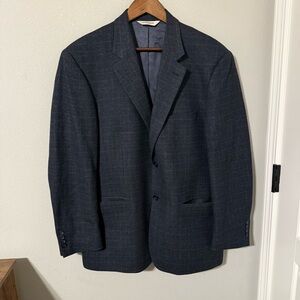 Pronto Uomo Mens 42R Blazer Wool Cashmere Luxury Fabric Made in Italy Plaid Gray